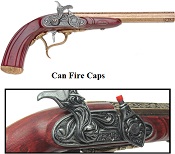 Colonial Replica English Percussion Model Dueling Pistol Cap-Firing 