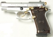 Beretta V85 9MM PA Blank Firing Guns-Nickel-Gold