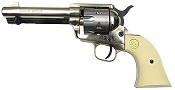 1873 Peacemaker 9MM/380 Blank Gun Silver-Black - Ivory Grips