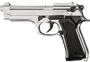 Kimar M92 8MM Semi-Auto Blank Firing Pistol - Nickel Finish 