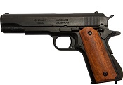 Replica M1911A1 Government Automatic Pistol Non-Firing Gun Black Finish, Dark Wood Grips 