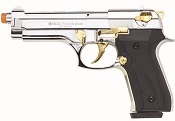 Front Firing V92F 9MMPA Blank Firing Gun Chrome Gold