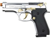 Front Firing V92F Compact 9MMPA Blank Firing Gun Chrome Gold