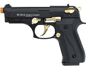 Front Firing V92F Compact 9MMPA Blank Firing Gun Black Gold Engraved