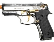 Front Firing Beretta Cougar 9MMPA Blank Gun-Chrome Gold Engraved