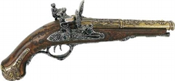 French Deluxe Double Barrel Flintlock Pistol.